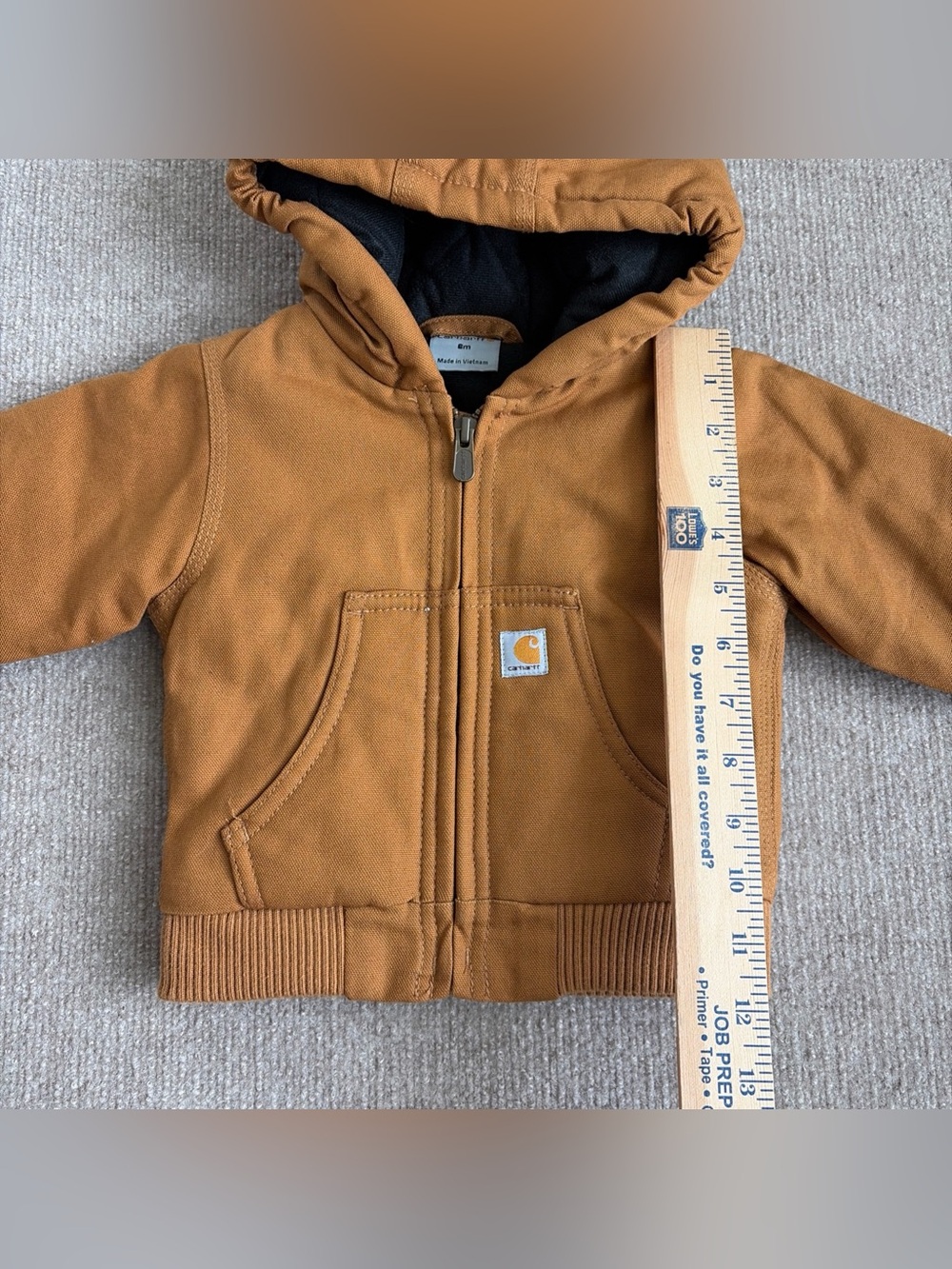 Carhartt Babies Sz 6 Months Full-Zip Insulated Hooded Canvas Jacket - Picture 6 of 7